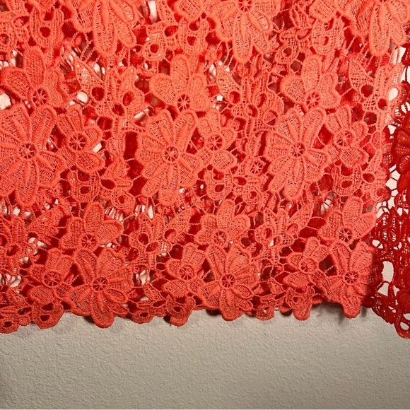 Liz Claiborne Orange Lacy Overlay Top - Picture 5 of 9